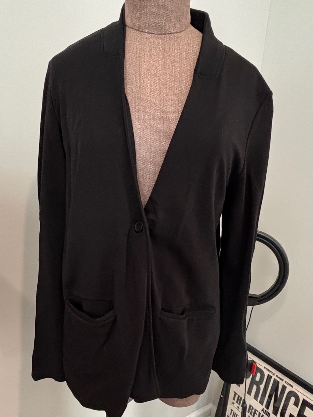Eileen Fisher Black Single-Button Blazer